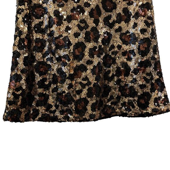 Sugar & Jade Girls Leopard Sequin Shift Dress, Size Large - Picture 6 of 7